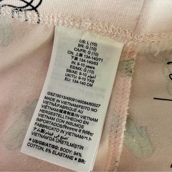 Disney Spotted zebra girls Cinderella Pink Leggings size large 10 - Picture 7 of 8